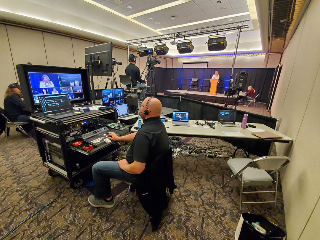 Mobile Pro Fargo LED Virtual Events Live Streaming: A representation of Mobile Pro's expertise in LED screens and live streaming services for virtual events in the Fargo area.