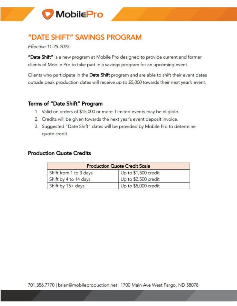 DATE SHIFT SAVINGS PROGRAM IMAGE